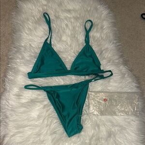 NWOT Teal Green Triangle Bikini Set